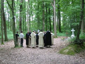 The community at the cemetery