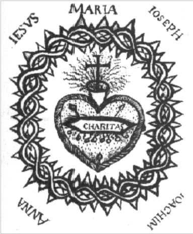 Picture of the Sacred-Heart of Jesus drawn by saint Marguerit-Mary